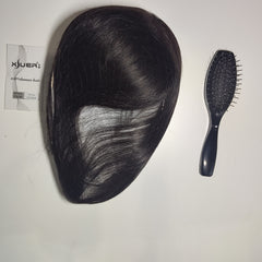 [308]N New Double Needle Fully Hand-Knitted Real Human Hair Women's Hair Patch for Covering Gray Hair, Seamless Wig Piece