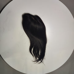 [308]N New Double Needle Fully Hand-Knitted Real Human Hair Women's Hair Patch for Covering Gray Hair, Seamless Wig Piece