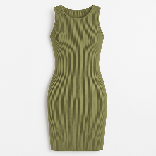 [449]MS Sexy and Trendy Sleeveless Knitted Dress for Summer 2025, Minimalist and High-End Backless Base Layer Bikini Dress, Super Flattering