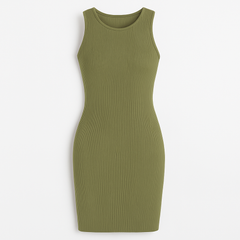 [449]MS Sexy and Trendy Sleeveless Knitted Dress for Summer 2025, Minimalist and High-End Backless Base Layer Bikini Dress, Super Flattering