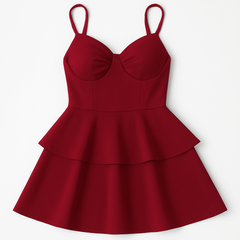 [451]MS Plus Size Women's Retro Sweet and Spicy Style Cardigan Strapless Dress Set with Designer Waist-Tightening Slimming A-Line Dress