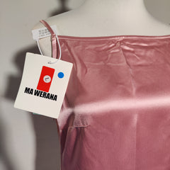 [091]NM  Women's Satin Acetate Slip Dress with Waist Cinching, Elegant Light Luxury High-End Pleated Pencil Long Dress for Summer