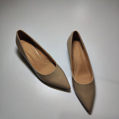 [202]MM   Elegant Commuting Slim Heels 4-8cm Nude Genuine Leather Women's High Heels