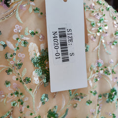 [065]NM  New Chinese Style Acetate Slip Dress with Beaded Embroidered Jacket for Women