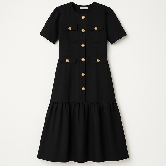 [470]MS Sisi Large Size High-End Chanel-Style Summer New Collection Plus-Size Dress for Women Slimming and Concealing Fat Elegant A-Line Dress