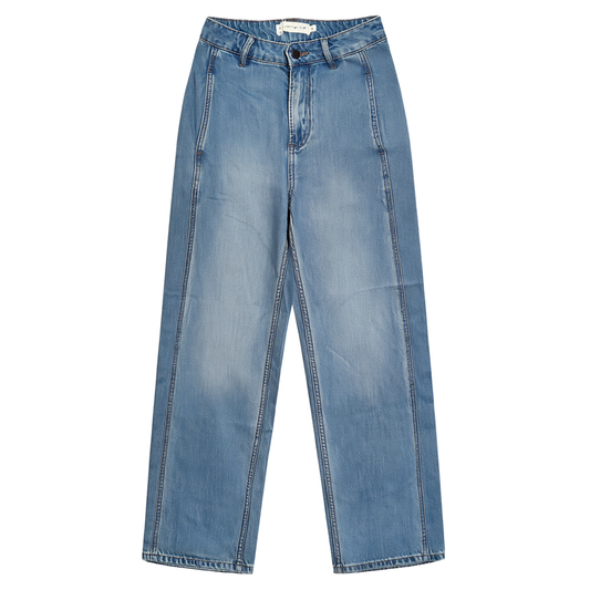[709]GG      Two-Color Summer Viscose Lightweight Draping Relaxed Fit Slimming Denim Scissors Cut Pants