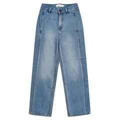 [709]G   MAISON CECILE Two-Color Summer Viscose Lightweight Draping Relaxed Fit Slimming Denim Scissors Cut Pants