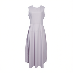 [026]NM   Linen Wrinkle Effect Print and Washed Wrinkle Effect Cotton Bud Dress