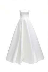 [717]GM  2022 New Strapless Lightweight Silk Satin French Style Bridal Dress for Petite Women - Everyday Wear