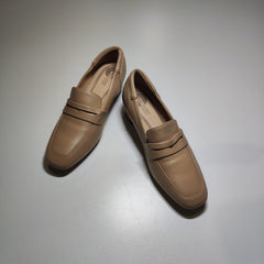 [748]M  Uncle Wu Hongyun Shoes Real Leather Retro Square Toe Loafers Women's British Style Thick Heel Single Shoes Office Small Leather Shoes