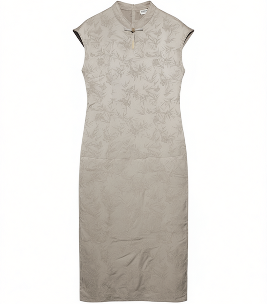 [975]NM   New Chinese Style Buttoned Placket Modified Cheongsam Silk Jacquard Dress 2024 Summer New Arrival Dress