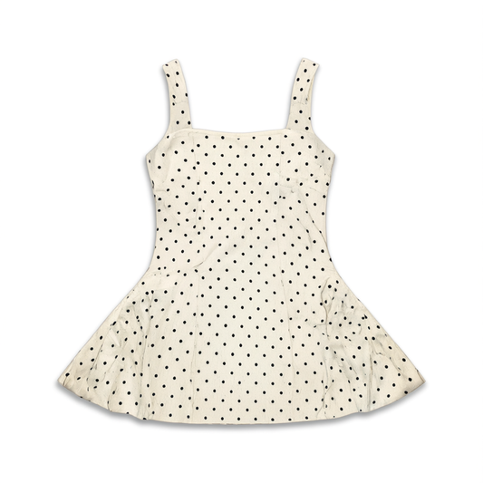 [477]GG      Polka Dot Strap Dress High-end Retro Designer Short A-Line Dress Female White