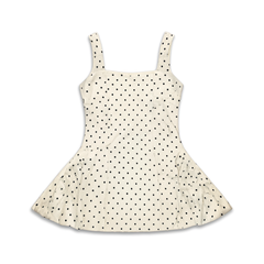 [477]GG      Polka Dot Strap Dress High-end Retro Designer Short A-Line Dress Female White