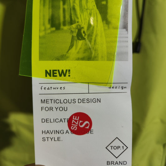[860]GM  Women's Spring and Autumn New Arrival Dopamine Colorful Fluorescent Green Windproof and Waterproof Outdoor Windbreaker Jacket
