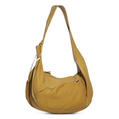 [424]MM  Oil-Wax Leather-Look Large Capacity Tote Bag, Lightweight Dumpling Crossbody Computer Bag.