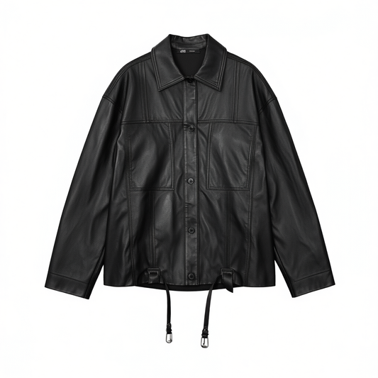 [621]GG    Jacket for Women, Mid-length Trench Coat Moto Jacket Outerwear