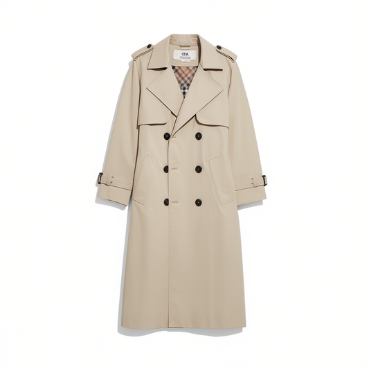 [105]GG     Elegant Drape Windbreaker for Women Autumn Winter Thin Medium Length Belted Slim Fit Coat for Petite