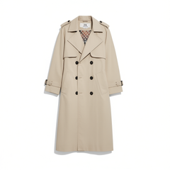 [105]G    KAYANTY Elegant Drape Windbreaker for Women Autumn Winter Thin Medium Length Belted Slim Fit Coat for Petite