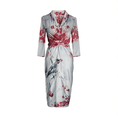 [636]NN Sequined Wrap Dress Elegant and Brightening with a High-End Feel