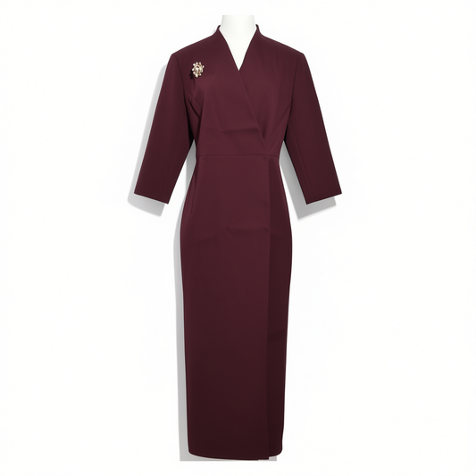 [752]GG     Elegant  styling: A kind mother married set - a slim-fit, knee-length trench-style dress designed for sophistication.