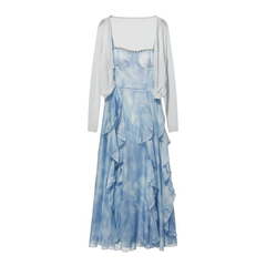 [717]M Sanya Summer Dress Beach Sand Travel Long Dress Women's Strap Dress Women's Clothing Stunning Island Beach Holiday