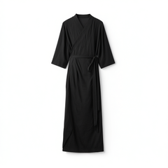[857]NN Dress with Cross Collar, New Chinese Style Women's Fashion, Cool Black Long Dress
