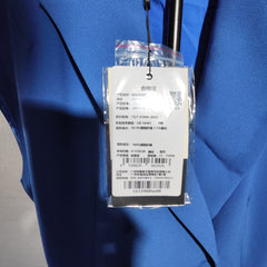 [100]GG    High-End Blue Cinched Waist Suit Dress, Professional Slim-Fit Tie-Belt Dress