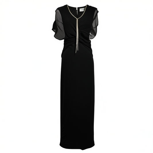 [479]GG    Luxury Diamond-Strip V-Neck Twist-Fit Curve Dress