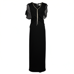 [479]GG    Luxury Diamond-Strip V-Neck Twist-Fit Curve Dress
