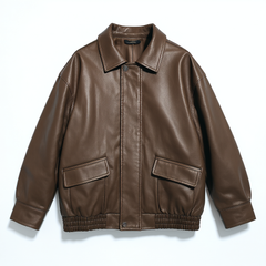 [888]M Women's Retro PU Leather Jacket 2025 Spring and Autumn New Collection Korean Style High-End Eye-Catching Motorcycle Leather Jacket
