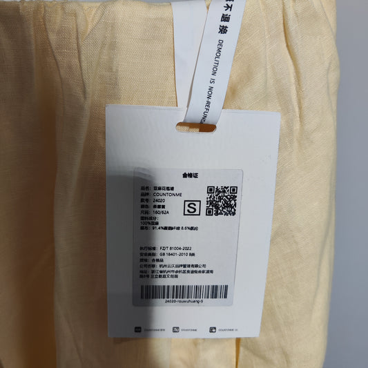 [715]G   COUNTONME French Romantic 100% Linen Pleated Skirt