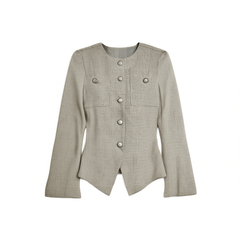 [819]N Women's Slim-Fitting Gray Blazer