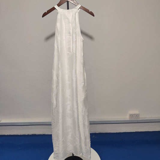 [971]N  COUNTONME French Romantic Tencel Jacquard Halter Neck Dress Resort Style Elegant Long Dress