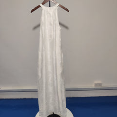[971]N  COUNTONME French Romantic Tencel Jacquard Halter Neck Dress Resort Style Elegant Long Dress