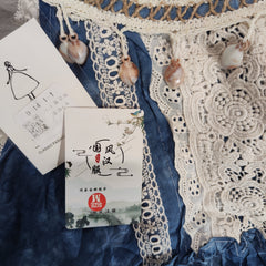 [966]M  Fusheng Fang Daily Street Hanfu Resort Style Tie-Dye Camisole and Bud Pants Casual Girl Daily Set