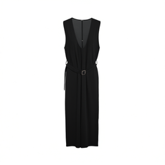 [630]NG     Elegant Commuter Vest Dress for Women New Collection Intellectual Black Tie-Knit Dress
