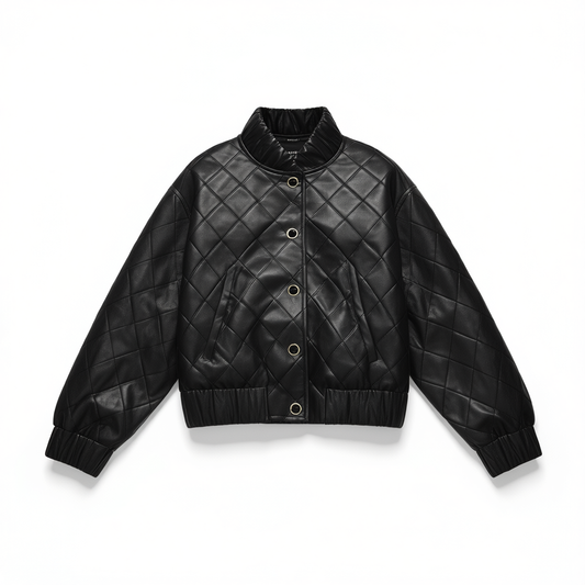 [485]MG     Vegetable-Tanned Sheepskin Jacket and Shorts Set with Diamond Embossing