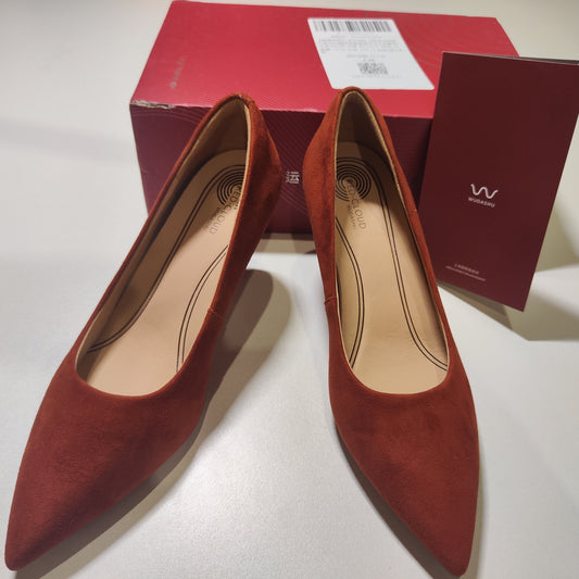 [101]MM  French Exquisite Elegance Pointed Toe Thin Heel Black High Heels Large Size for Women