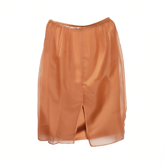 [054]NG   Organza Straight Double-Layer Half Skirt Summer New Quality Drape