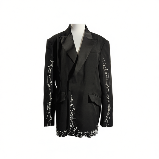 [481]GG    Luxury Heavy-Process Custom High-Fashion Show Suit Lightweight Luxury Long-Sleeve Loose Elegant Handcrafted Pearl Zodiac Suit Jacket