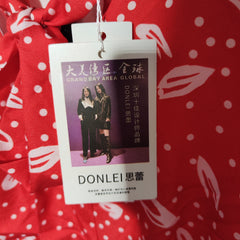[972]N Sileigao Custom Liu Yifei Celebrity Edition Polka Dot Print Chiffon Dress - Autumn Collection, Stylish and Elegant