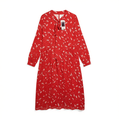 [972]N Sileigao Custom Liu Yifei Celebrity Edition Polka Dot Print Chiffon Dress - Autumn Collection, Stylish and Elegant