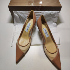 [822]M Breathable mesh fanfanfant sensual and sophisticated nude calfskin office shoes 8.5cm comfortable high heels
