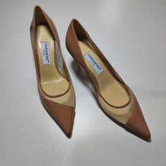 [822]M Breathable mesh fanfanfant sensual and sophisticated nude calfskin office shoes 8.5cm comfortable high heels