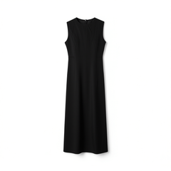 [165]GG     Little Black Dress High-End Acetate French Hepburn Style Sleeveless Long Dress