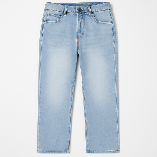 [535]MS Laxibei Light Color Wide-Leg Jeans for Petite Women Spring 2025 New Collection High-Waist Slimming Narrow Fit Straight-Leg Pants