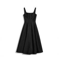 [295]GG   Tencel Wool Glossy Belted Strap Dress Evening Dress