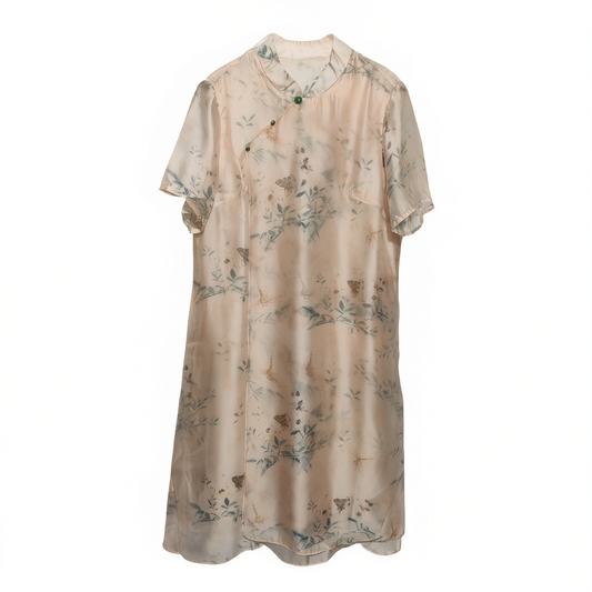[559]GM  New Chinese Style National Traditional Modified Cheongsam Dress for Women 2025 New Summer High-end Elegance Middle-aged Mothers' Dresses