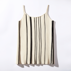 [541]GG   Silk Acetate Blend Yarn - High-Elastic Striped Knitted Strapless Tops