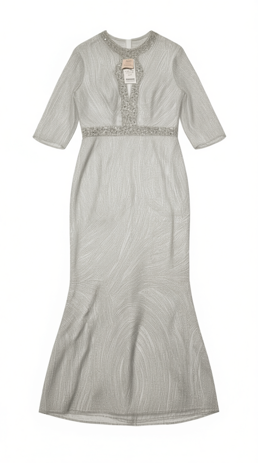 [706]M   New Silver-Gray Long-Length Mermaid Evening Gown for Women - High-End Hostess Dress for Annual Party
